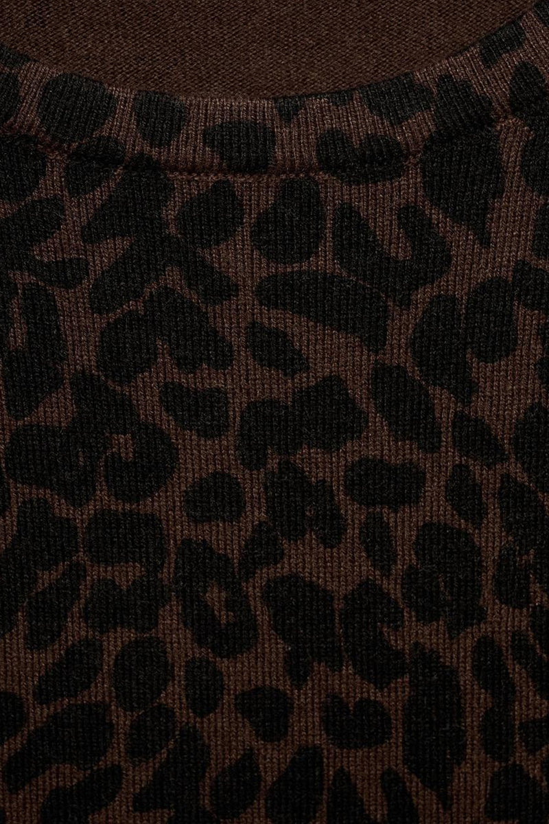 Pull met ronde hals - bruin