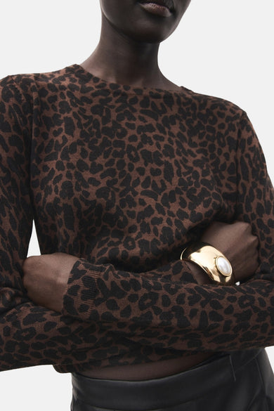 Pull met ronde hals - bruin