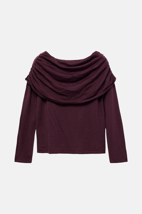 Pull met ronde hals - bordeaux