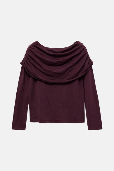 Pull met ronde hals - bordeaux