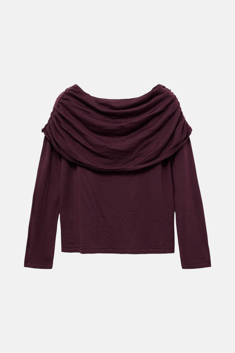 Pull met ronde hals - bordeaux