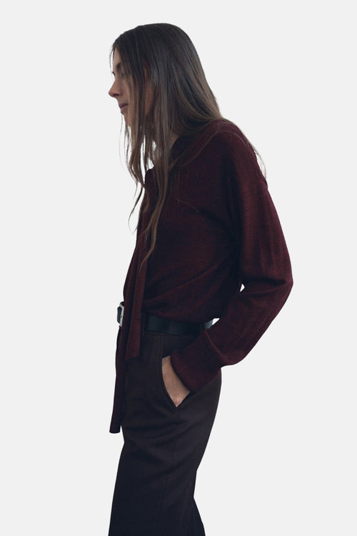 Pull met ronde hals - bordeaux