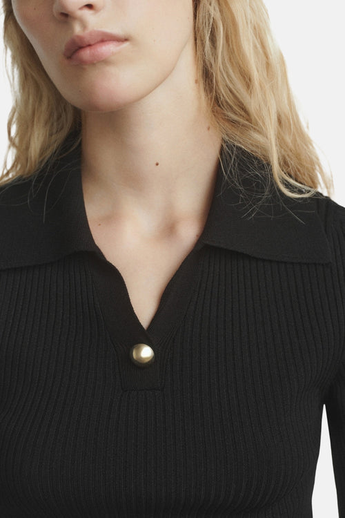 Pull met ronde hals - zwart