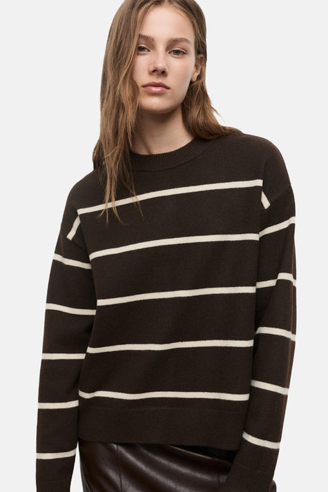 Pull met ronde hals - Bruin