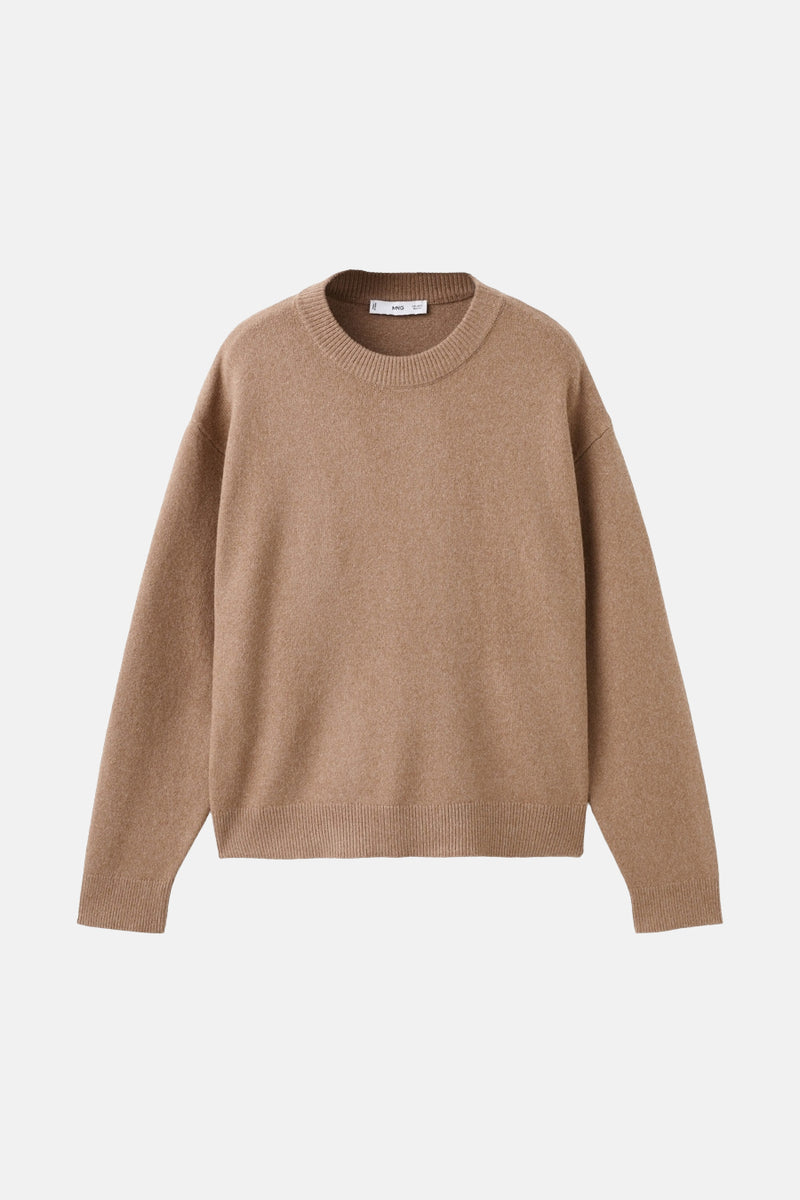 Pull met ronde hals - bruin