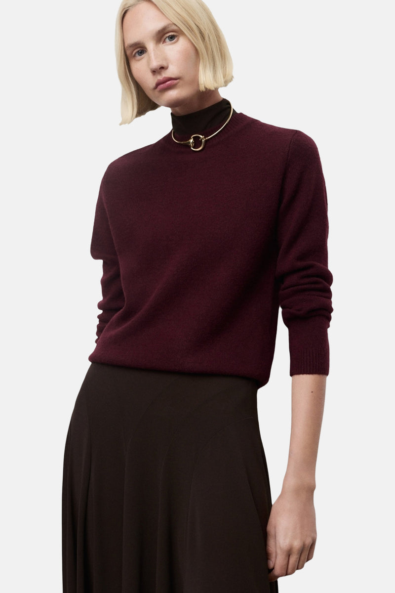 Pull met ronde hals - bordeaux