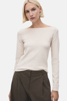 Pull met ronde hals - ecru