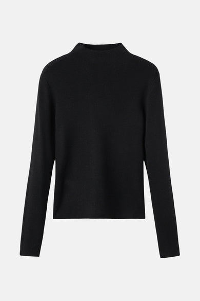 Pull met ronde hals - zwart