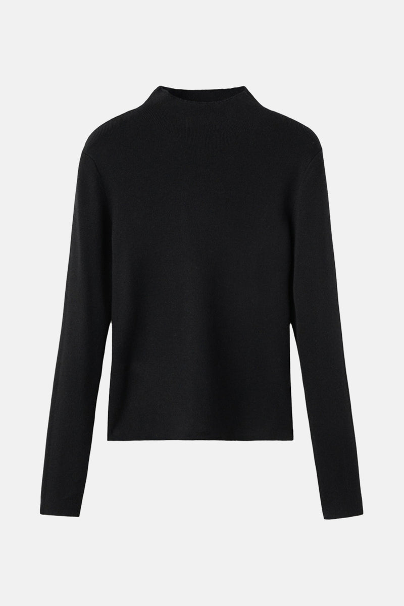 Pull met ronde hals - zwart