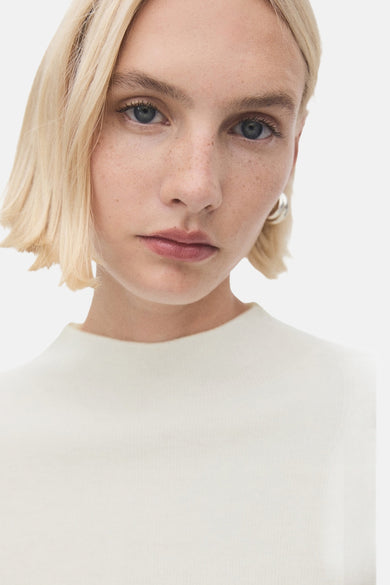 Pull met ronde hals - ecru