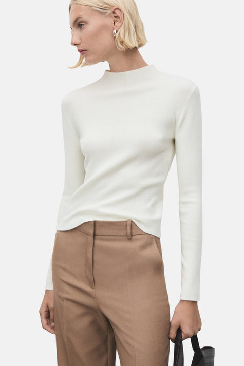 Pull met ronde hals - ecru