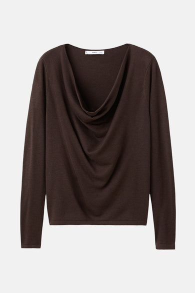 Pull met ronde hals - bruin