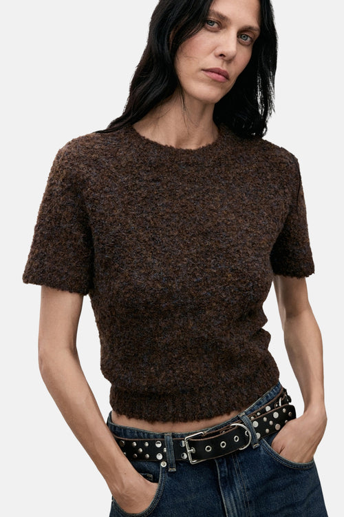 Pull met ronde hals - bruin