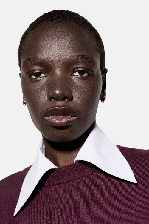 Pull met ronde hals - Bordeaux