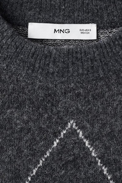 Pull met ronde hals - grijs