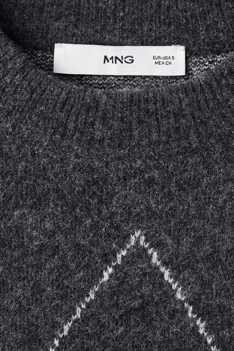 Pull à col rond - gris