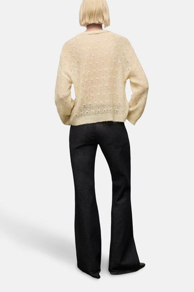 Pull met ronde hals - beige