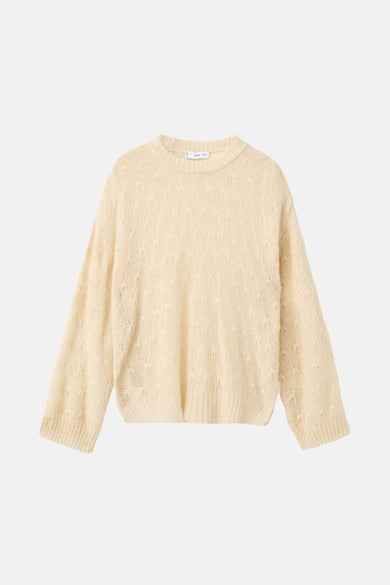 Pull met ronde hals - beige