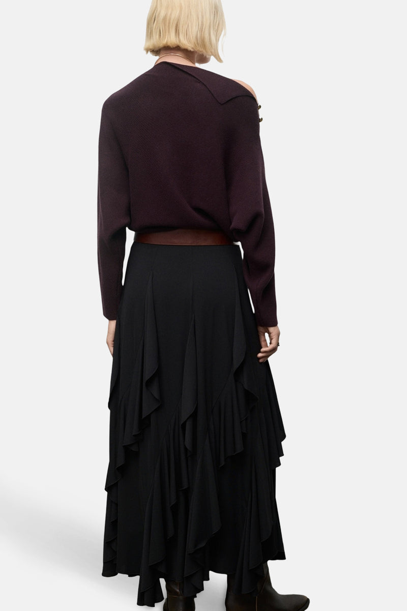 Pull met ronde hals - bordeaux