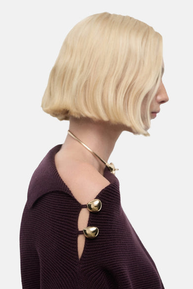 Pull met ronde hals - bordeaux