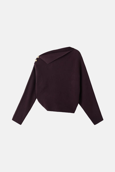 Pull met ronde hals - bordeaux
