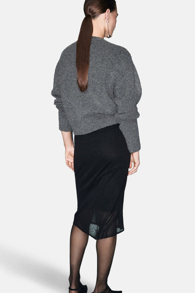 Pull met ronde hals - grijs