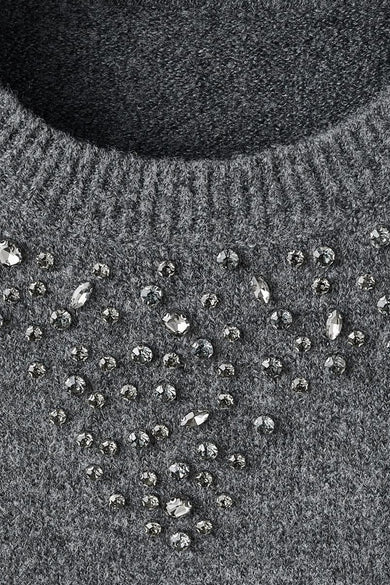 Pull met ronde hals - grijs