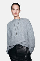 Pull met ronde hals - blauw