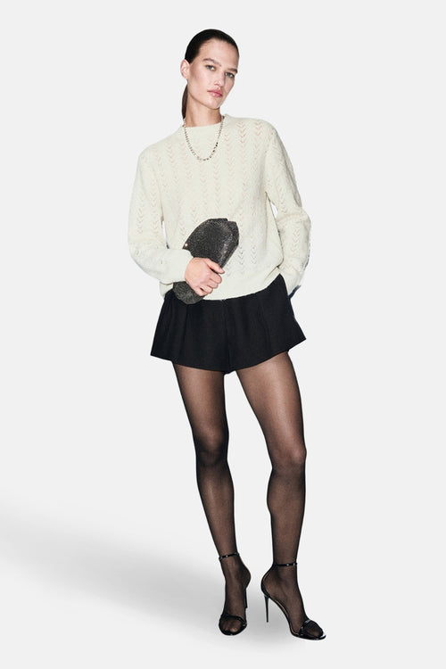 Pull met ronde hals - ecru