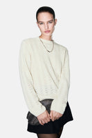 Pull met ronde hals - ecru
