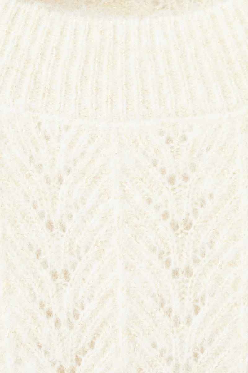 Pull met ronde hals - ecru