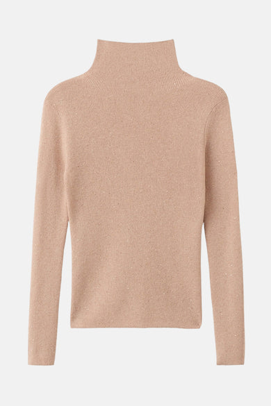 Pull met rolkraag - beige