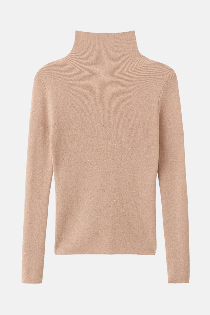Pull met rolkraag - beige