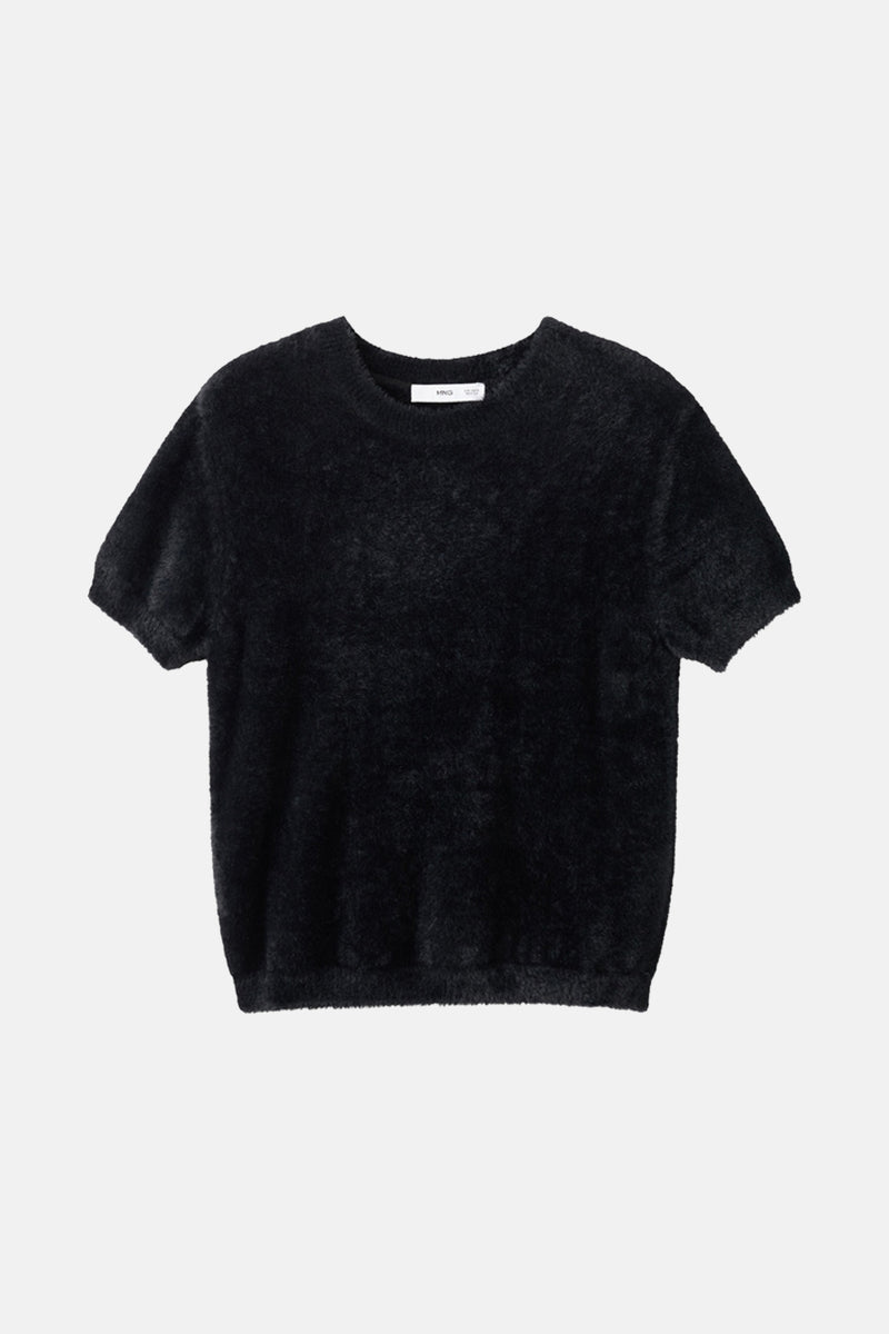 Pull met ronde hals - zwart