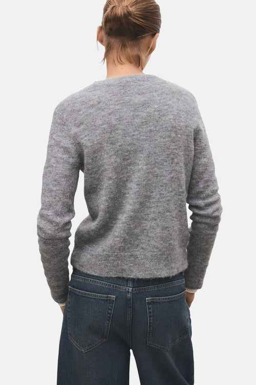 Pull met ronde hals - grijs
