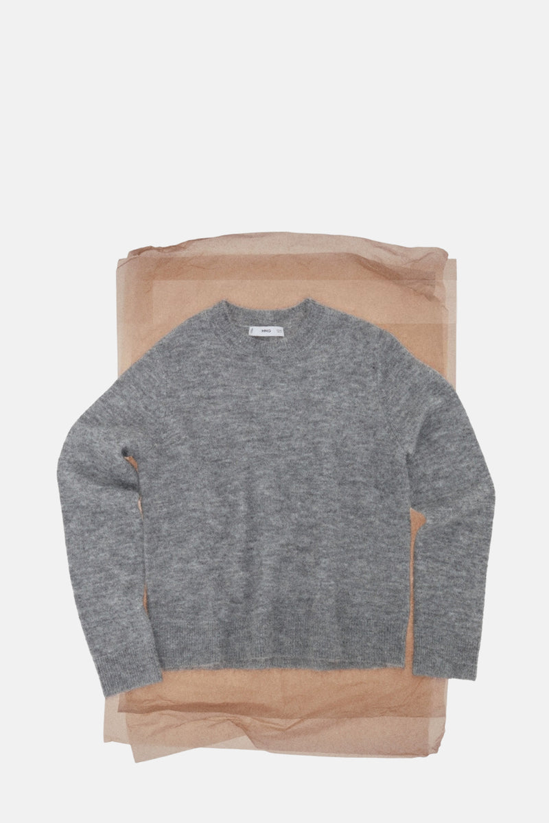 Pull met ronde hals - grijs