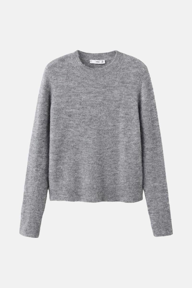 Pull met ronde hals - grijs