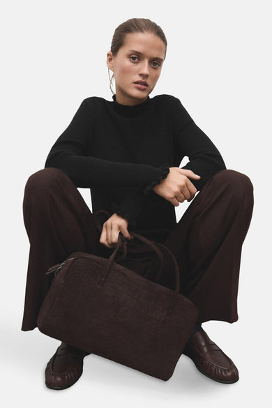 Pull met ronde hals - zwart