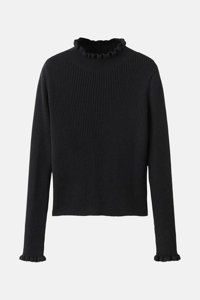 Pull met ronde hals - zwart