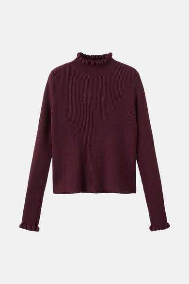 Pull met ronde hals - bordeaux