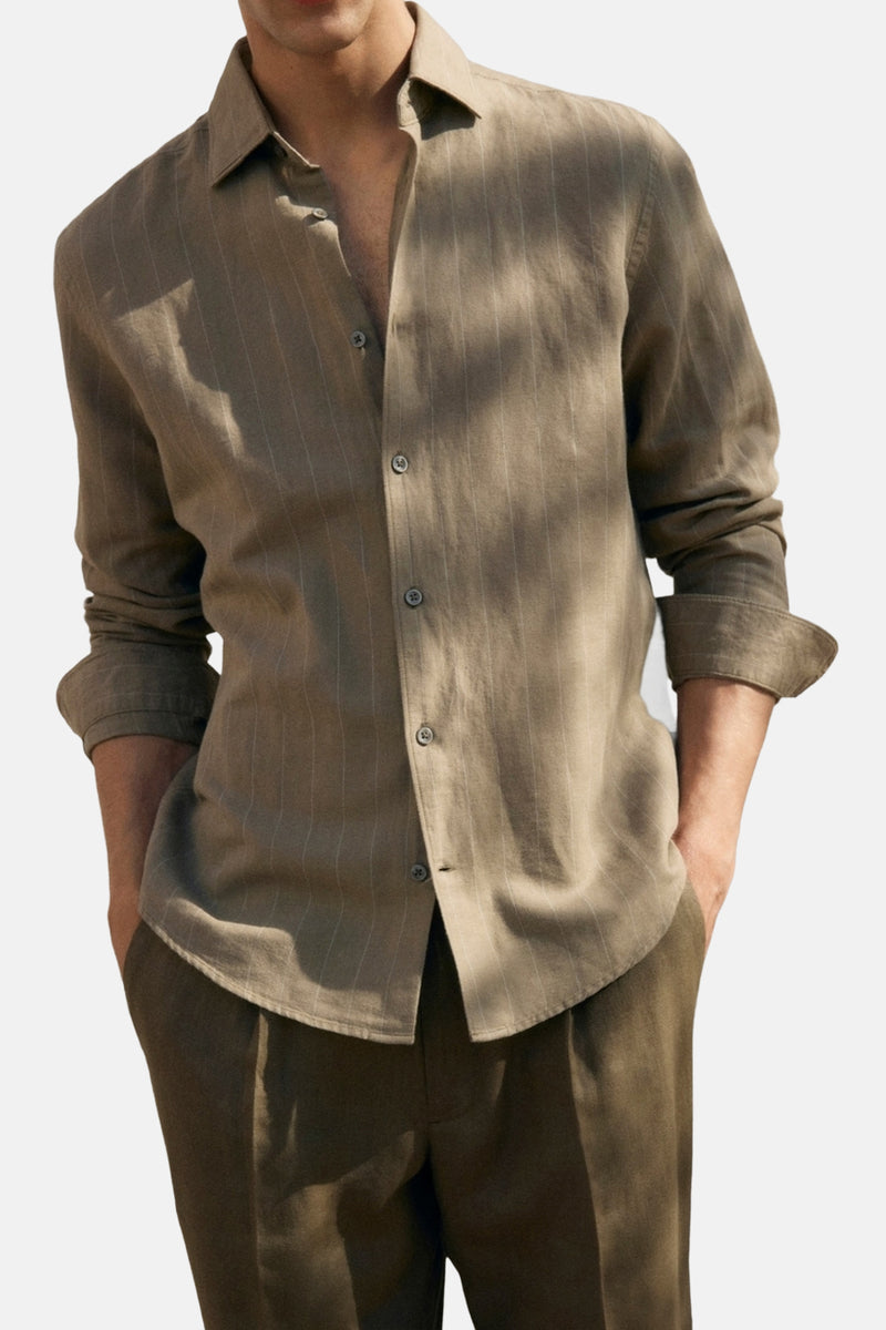 Hemd met lange mouwen - Kaki