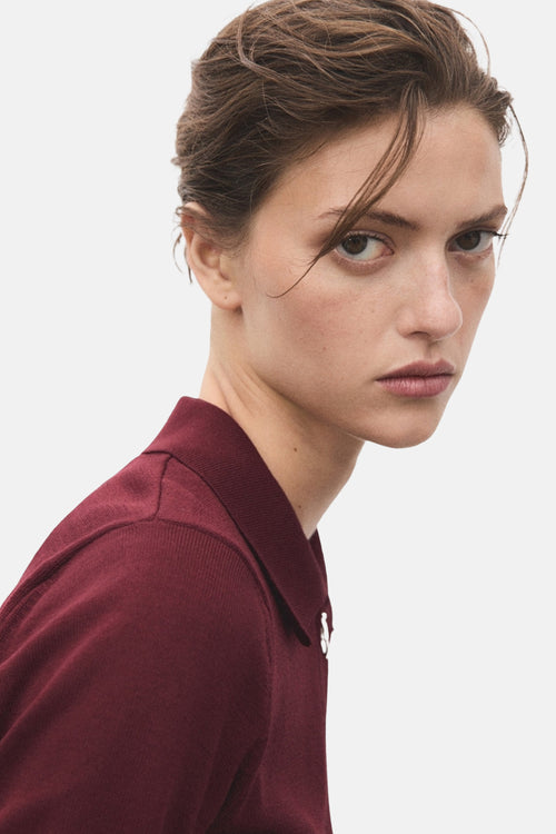 Pull met ronde hals - bordeaux