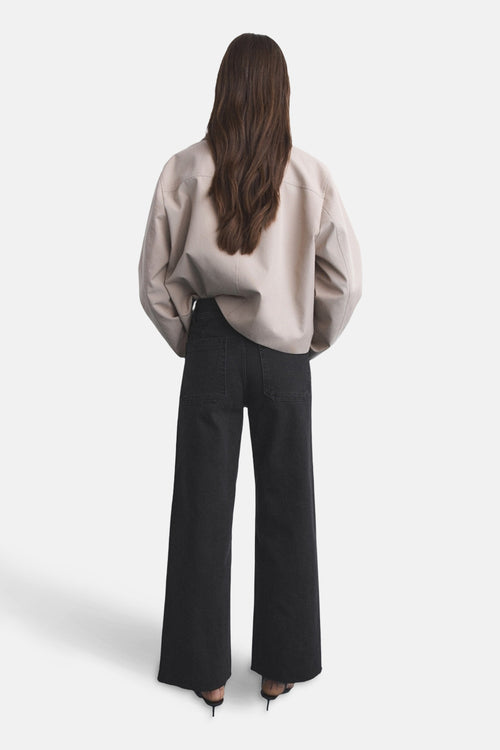 Jean large DARK GREY DENIM - MANGO