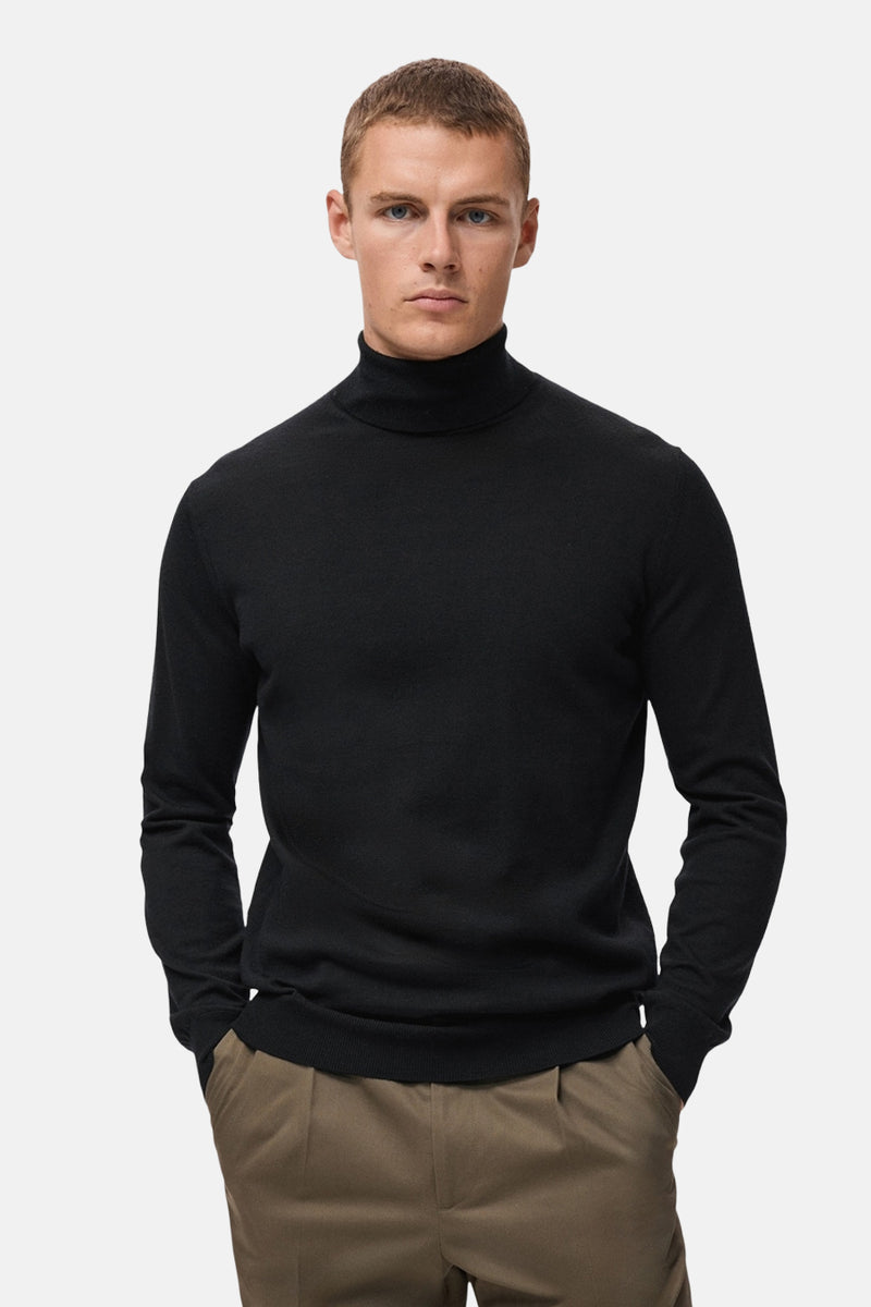 Pull met ronde hals - zwart