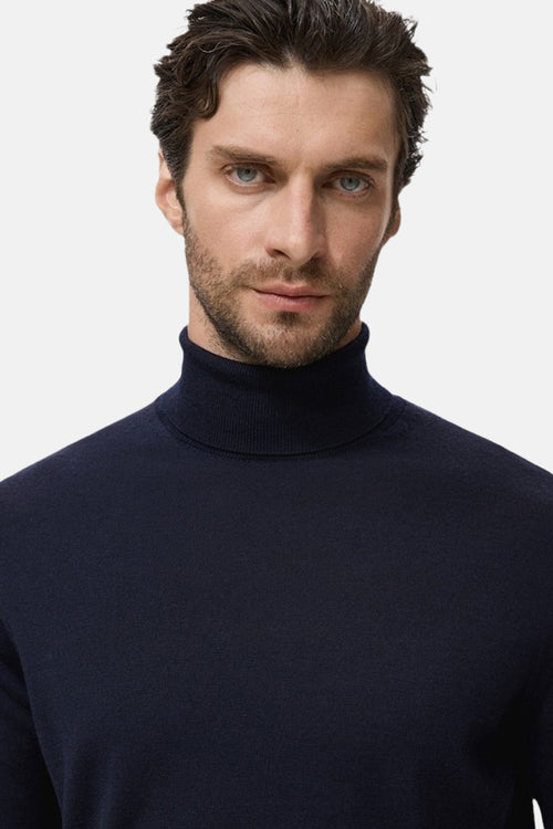 Pull met ronde hals - blauw