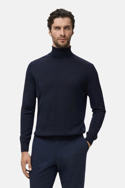 Pull met ronde hals - blauw