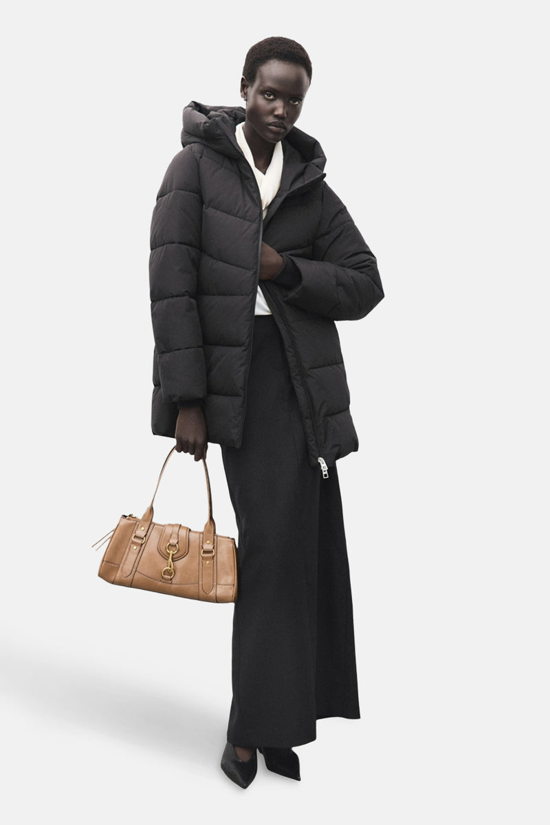 Lange jas zwart - MANGO