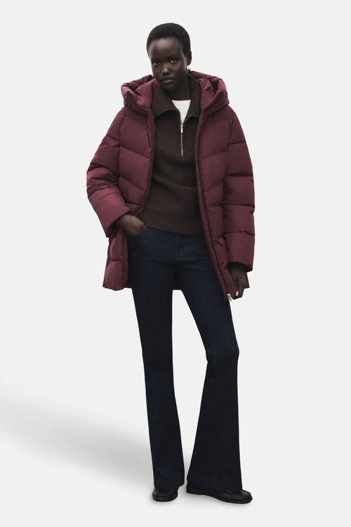Veste longue bordeaux - MANGO