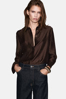 Hemd met lange mouwen - bruin
