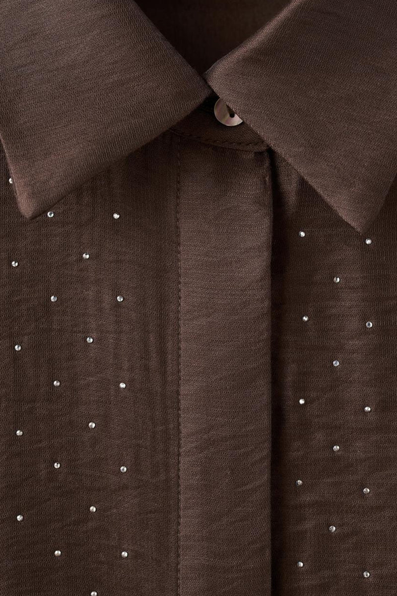 Hemd met lange mouwen - bruin